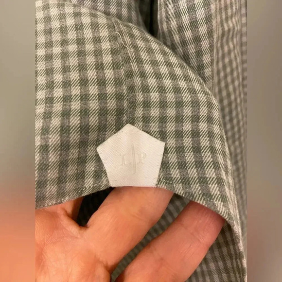 Loro Piana Collared Button Down Checkered Long Sleeve Green Size Medium - Picture 6 of 10